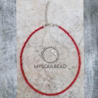 ราคา สร้อยคอลูกปัด สีแดง แฟชั่น ผู้หญิง สร้อยคอโชคเกอร์ ลูกปัดพลาสติก เม็ดทราย แบบติดคอ by Mysoulbead (22476188124)