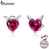 ราคา Bamoer ต่างหูสตั๊ดคู่รักพลอยแองเจิลและปีศาจประณีต (29606194865)