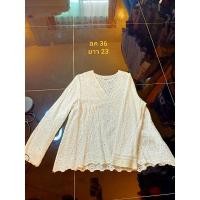 ราคา เสื้อแขนยาวลูกไม้สีขาว (8899623295)