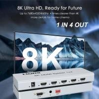 ราคา HDR 8K HDMI Splitter 1x4 8K60Hz HDMI 2.1 Video Converter 1 In 4 Out 4k 120hz 2 3 4 Way สําหรับ PS4 PS5 Xbox เกม PC To TV (41254115880)