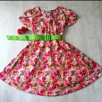 ราคา เดรสทองกวาว ลายดอกกุหลาบ ชุดวนิดา เดรสย้อนยุค 2499 ชุดปาร์ตี้ปีใหม่ สงกรานต์ (7212263296)