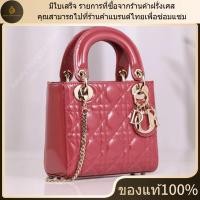 ราคา ใหม่ มีใบเสร็จ อุปกรณ์เสริมที่สมบูรณ์ DIOR ชมพู กระเป๋า Mini Lady Dior ของแท้ 100 (43471460007)