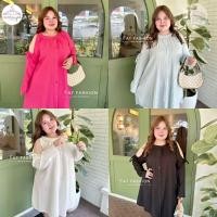 ราคา เดรสแขนเว้า ผ่าหน้า กระดุมหน้าถอดได้ใส่ง่าย แฟชั่นสาวอวบเสื้อผ้าสาวไซส์ใหญ่สาวอ้วน สาว Plus Size (22439226566)