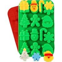 ราคา ธีมคริสต์มาสแม่พิมพ์ซิลิโคน 2PCS-14Cavitives Gingerbread Man Candy Cane Snowman ต้นคริสต์มาสเกล็ดหิมะ Santa Clause นําเสนอช็อกโกแลตแม่พิมพ์ซิลิโคนสําหรับ Candy Soap Jelly Ice C (45952638018)