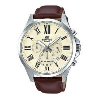ราคา Casio Edifice นาฬิกาข้อมือผู้ชาย สายหนังแท้ EFV-500L-7A - สีครีม (1341154778)