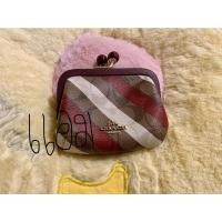 ราคา Coach ของแท้ กระเป๋าใส่เหรียญ สีน้ำตาลลายซี แดงสลับขาว (14513609651)