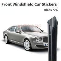 ราคา สีดํา5%ด้านหน้ากระจกสติกเกอร์รถยูวีปกป้องกันน้ําร่มเงาฟิล์มรถหน้าต่างอาทิตย์ กระบังหน้า แถบสีฟิล์มสติกเกอร์รถอุปกรณ์ภายนอก (28700841433)