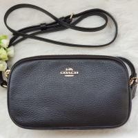 ราคา พร้อมส่งCoach #F30259 ♦️ขนาด 7 1/2" (L) x 4 1/2" (H) x 1 1/2" (W) สะพายข้าง2ซิป สีดำสวยมากค่ะ (3105873740)