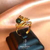 ราคา แหวนมังกรคาบหยกพม่า หางเพชร เสริมบารมี เสริมอำนาจให้ผู้ใส่มีบารมี สูงส่ง (11929280479)