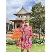 ราคา ส่งต่อ ชุดเดรสสั้น ลายโบฮีเมี่ยน สีแดง (used like new) (18172970050)