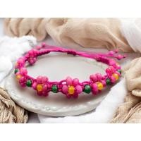 ราคา กำไลถักลายดอกไม้ : ทับทิม , บุษราคัม , มรกต (41473958010)