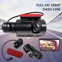 ราคา HD 1 0 8P เครื่องบันทึกการขับขี่ WIF การเชื่อมต่อโทรศัพท์มือถือด้านหน้ากล้องเลนส์คู่ภายในหมุนได้ (27543167062)