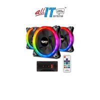 ราคา Aigo Dark Flash Double Ring RGB DR12 PRO BLACK Gaming Cooler Fan (3in1 พร้อมคอนโทรลเลอร์ / 1unit เท่านั้น) พัดลมระบายความร้อนแบบตั้งโต๊ะ (20089095531)
