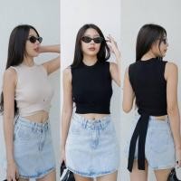 ราคา Intuon #IN00028 เสื้อไหมพรมแขนกุดครอป ไขว้เอว ผูกหลัง เนื้อผ้าไหมพรมผ้าหนายืด T-Shirtnista (INT2E) (16765920726)