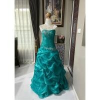 ราคา ชุดราตรียาว(ไซส์ xs)สีเขียว (25203386269)