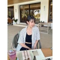 ราคา เสื้อเชิ๊ตฮาวายลายทางขาวดำ คุณภาพเยี่ยม ใส่สบาย (22161589337)