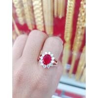 ราคา #แหวนนาคหัวพลอยสีแดงล้อมด้วยเพชร (46851229685)
