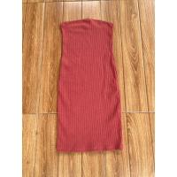 ราคา เดรสเกาะอกไหมพรม รัดรูป สีส้มอิฐ มือ2 (22161767136)