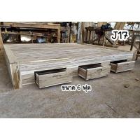 ราคา ส่งฟรี‼️(J17) เตียงนอนไม้สัก 6 ฟุต มีลิ้นชัก สินค้าราคาโรงงาน ❌สายใต้ขอเพิ่มราคาค่าขนส่งนะคะ❌ (11755115947)
