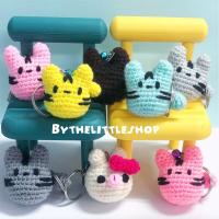 ราคา ตุ๊กตาไหมพรม ตุ๊กตาถักไหมพรม พวงกุญแจไหมพรม แมวเหมียวๆ Crochet Handmade (23879826447)