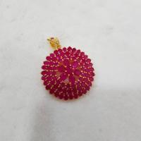 ราคา จี้ & เข็มกลัด พลอยสีแดงอมชมพูทับทิม งานชุปทองไมครอน (1046141858)