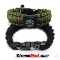 ราคา กำไลเชือกรัดข้อมือ สายรัดข้อมือ Paracord ช่วยชีวิต/กู้ภัย พร้อมเข็มทิศ Paracord Survival Bracelet Compass Fire Starter (1675907446)