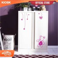 ราคา [จัดส่งพร้อมติดตั้งฟรี] KIOSK ตู้เสื้อผ้าเด็กบานเปิดมีลวดลาย ลายหมี**มีใบกำกับภาษี** (48651119721)