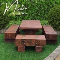 ราคา โต๊ะสนามกลางแจ้ง โต๊ะปูนสนาม ชุดโต๊ะไม้เทียมDIY ดีไซน์เรียบหรู สวยงามเหมือนไม้จริง แข็งแรง ทนแดดทนฝน มีเอกลักษณ์เฉพาะตัว (21125613373)