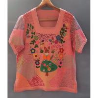 ราคา เสื้อผ้าฝ้ายซักนุ่มสีโอรส ด้นมือ &ลายปักกระต่ายงานฝีมือสวยๆปังๆคะ (13375864950)
