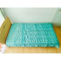 ราคา ชุดเซ็ต!! ผ้าห่ม และผ้าปูรองนอน ขนาด 4.5-5ฟุต สีเขียวเทาลายทางปักลายวินเทจทั้งผืน (สภาพใหม่) มือสองสภาพดี เกาหลีแท้ (18782686260)