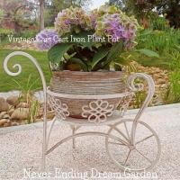 ราคา Vintage Cart Cast Iron Plant Pot กระถางต้นไม้เหล็กหล่อสไตล์วินเทจ (26681272608)