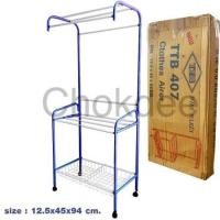 ราคา ราวตากผ้า ราวแขวนผ้า มีที่ใส่ตะกร้าด้านล่าง รุ่น 407 มี 2 สีให้เลือก ราคาส่ง โรงงานส่งเอง ขายเอง ประกอบง่าย มีอุปกรณ์ครบ (26909214431)