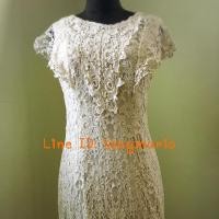 ราคา เดรสออกงาน เดรสงานป้าย Lady ribbon เดรสลูกไม้ฉลุทั้งตัว เข้ารูปใส่สวย เรียบหรูดูดีสีครีม (1540455461)