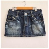 ราคา กระโปรงยีนส์สั้นเอวต่ำ สวยมาก เอว 30" สะโพก 35" ยาว 10.5" (28988135351)