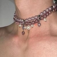 ราคา Original Design สีชมพูสีม่วง Pearl Multi-Layer สร้อยคอ choker Double-Layer Design Premium Collarbone ins สไตล์ (29930933774)