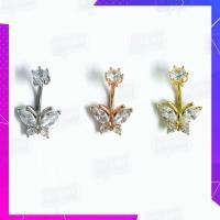 ราคา จิวสะดือ จิวใส่สะดือ เครื่องประดับร่างกาย ประดับด้วยคริสตัลแท้ ขนาดก้าน 1.6 ก้านยาว 8 มิล มาตรฐาน สินค้าเกรดพรีเมี่ยม (22327387911)