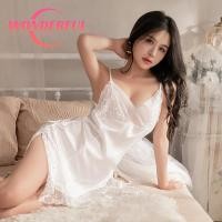 ราคา Wonderful Night สีขาว เดรสลูกไม้ ชุดนอนเซ็กซี่ ชุดนอนไม่นอน sexy ผ้าดีมาก（H9065） (26805683226)