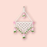 ราคา ตาข่ายหน้าช้าง เครื่องแขวนไทย ประดับ ตกแต่ง ถวายวัด ดอกกุหลาบสีชมพูพาสเทล ขนาด 12 นิ้ว (25203905570)