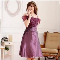 ราคา ชุดราตรีคนอ้วนสาวอวบไซส์ใหญ่ สีม่วง 3XL อก 38-44 นิ้ว (1300654365)