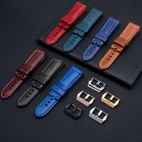ราคา 24 mm. สายนาฬิกา แบบสายหนังเรียบ ปลายสายแบบเข็มขัด ใช้สำหรับ Panerai (23523541971)