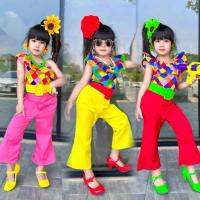 ราคา ชุดขาม้าสงกรานต์เด็ก ชุดลายแหยมเด็ก ชุดเจ้ย ชุดขาม้าเด็กผู้หญิง (22449559569)