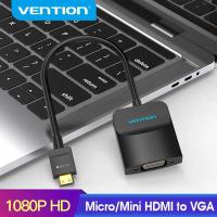 ราคา Vention VGA Adapter Mini Micro HDMI Male to VGA Female Converter 1080P พร้อม Audio Micro Power สําหรับ PC HDMI to VGA Adapter (28721191333)