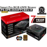 ราคา POWER SUPPLY (อุปกรณ์จ่ายไฟ) THERMALTAKE Smart Pro RGB 650W Bronze ( 80+ BRONZE ) ( PS-SPR-0650FPCBEU-R ) (1438501101)