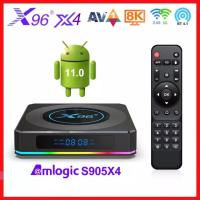 ราคา 2025NEWEST X96 X4 Android tv box S905X4 Android 10.0 กล่องแอนดรอย 8K Bluetooth 4GB 32GB Android boX (15713304543)