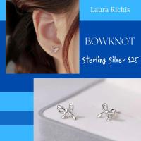 ราคา ต่างหูเงินแท้/ เงินแท้100% / ต่างหูรูปโบว์ / LauraRichis//Bowknot ต่างหูเงินS925 (22983491026)