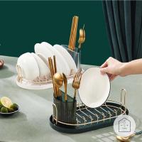 ราคา [PYO] NORDIC DISH RACK / NORDIC DISH RACK GOLD ROSE GOLD WHITE / DISH DRYING RACK (16449066352)