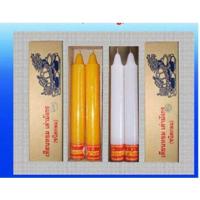 ราคา เทียน เทียนคู่ เทียนหอม ตราเต่ามังกร เบอร์ 15 สั้น สีขาว/เหลือง (14098761836)