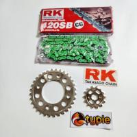 ราคา ชุด3ชิ้น โซ่สีเขียว + สเตอร์หน้า 14ฟัน + สเตอร์หลัง 33ฟัน เวฟ110i , เวฟ125 , เวฟ100S , ดรีมซุปเปอร์คัพ QTP (44412728047)