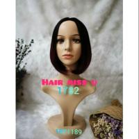 ราคา วิกผมผู้หญิง วิกผมสั้นคอ วิกผมแสกกลางไม่มีหน้าม้าผมปลอมไหมแท้100% (2781423297)