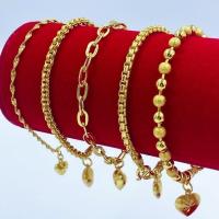 ราคา สร้อยข้อมือทอง น้ำหนัก2สลึง ทองโคลนนิ่งเหมือนแท้ มี5แบบให้เลือก ทองชุบ 090 (40473403201)